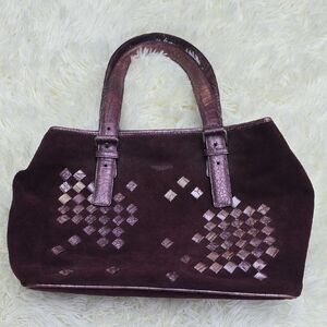 TOSCA BLU Vintage Burgundy Shoulder Bag with Woven Pattern